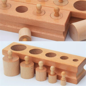 Wooden Cylinders Ladder Blocks Educational Wooden Toy Montessori Education Toy Family Version "set of 4"