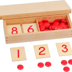 Montessori Wooden Cards and Counters "Early Education Learning"