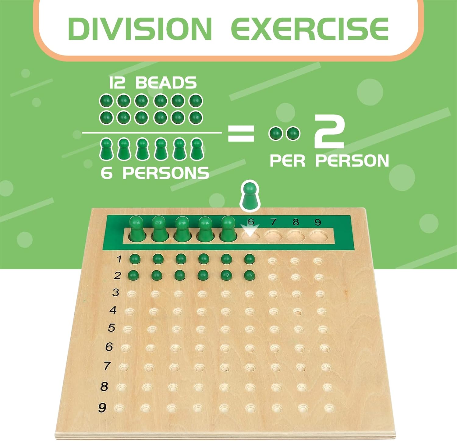 Montessori Multiplication and Division Board Game with Beads ...